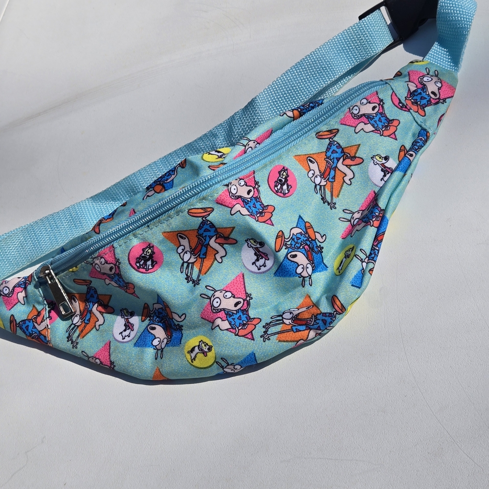 Viacom Y2k Style Rocko Rocko's Modern Life Light Blue Fanny Pack Fabric Canvas